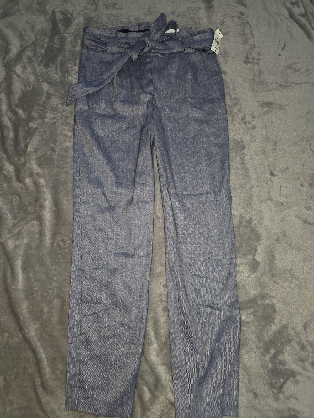 Express Ankle High Rise Tie Front Pants Blue Size 4 NWT
